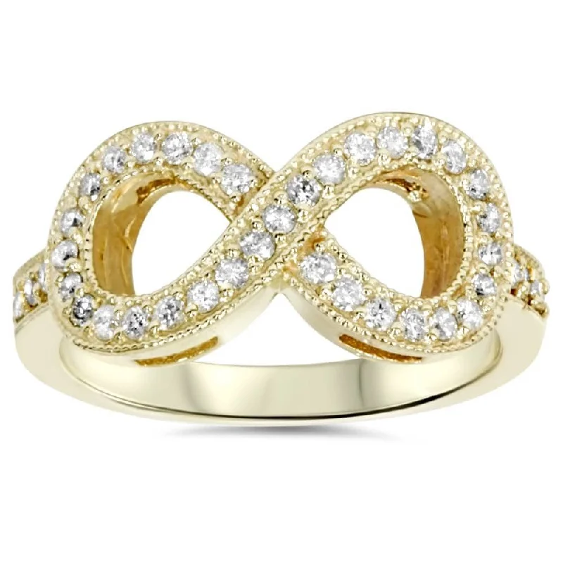 1/3ct Diamond Infinity Ring Yellow Gold