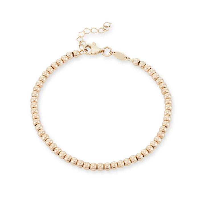 Bead Chain Bracelet, 10k Yellow Gold, 3 mm