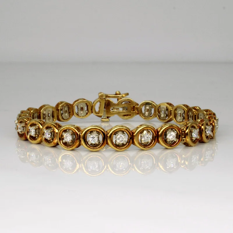 Diamond Circle Link Bracelet | 1.50ctw | 7" |