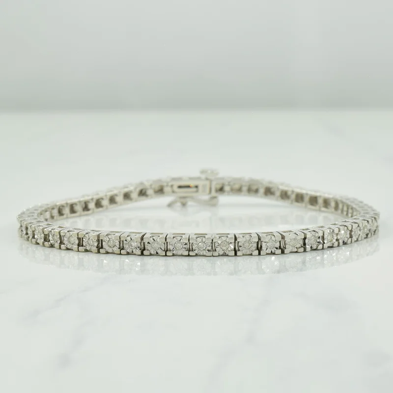 Diamond Tennis 10k White Gold Bracelet | 0.50ctw | 7" |