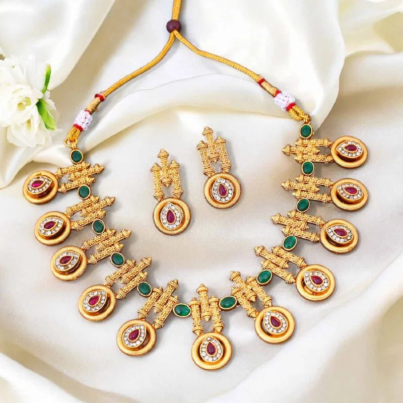 Multicolor Ekveen Antique Jewellery Set - New Arrival