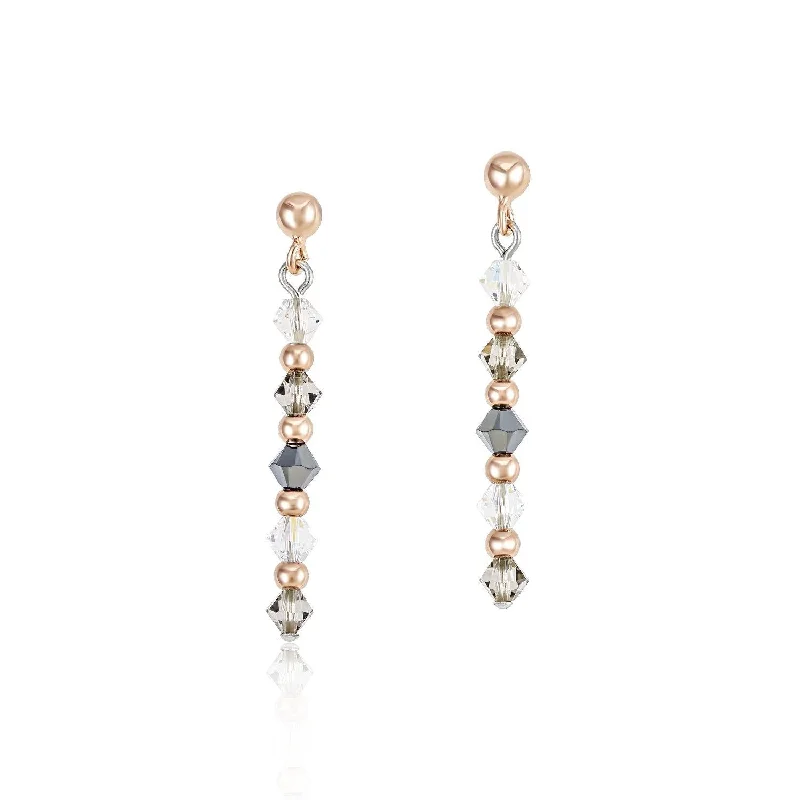 Coeur De Lion Rose Gold & Grey Swarovski® Crystals Earrings