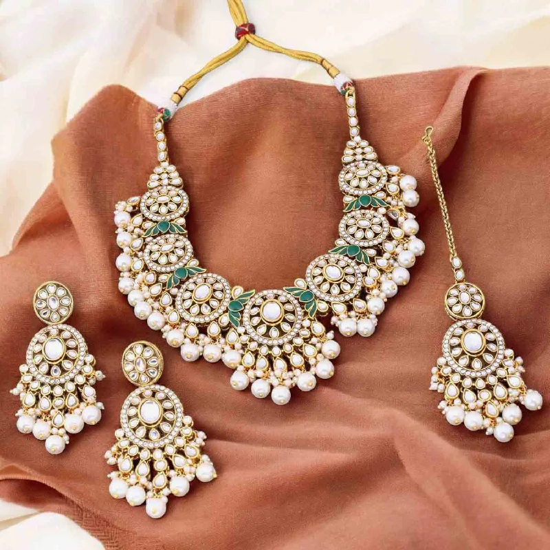 Ivory Shazia Kundan Jewellery Set