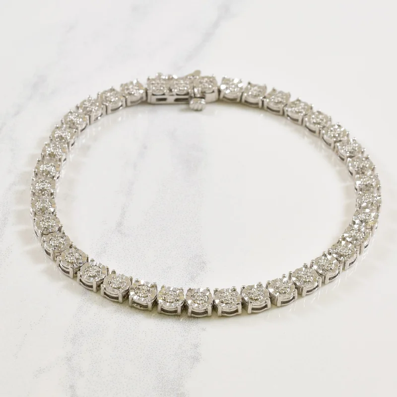 Illusion Set Diamond Tennis Bracelet | 0.09ctw | 7.5" |