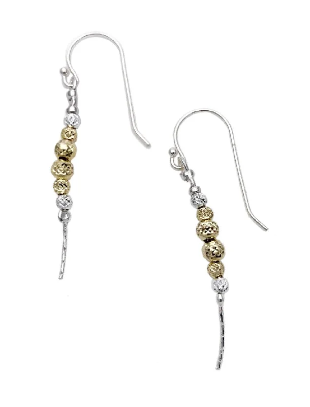 Gold and Silver Bead Earrings