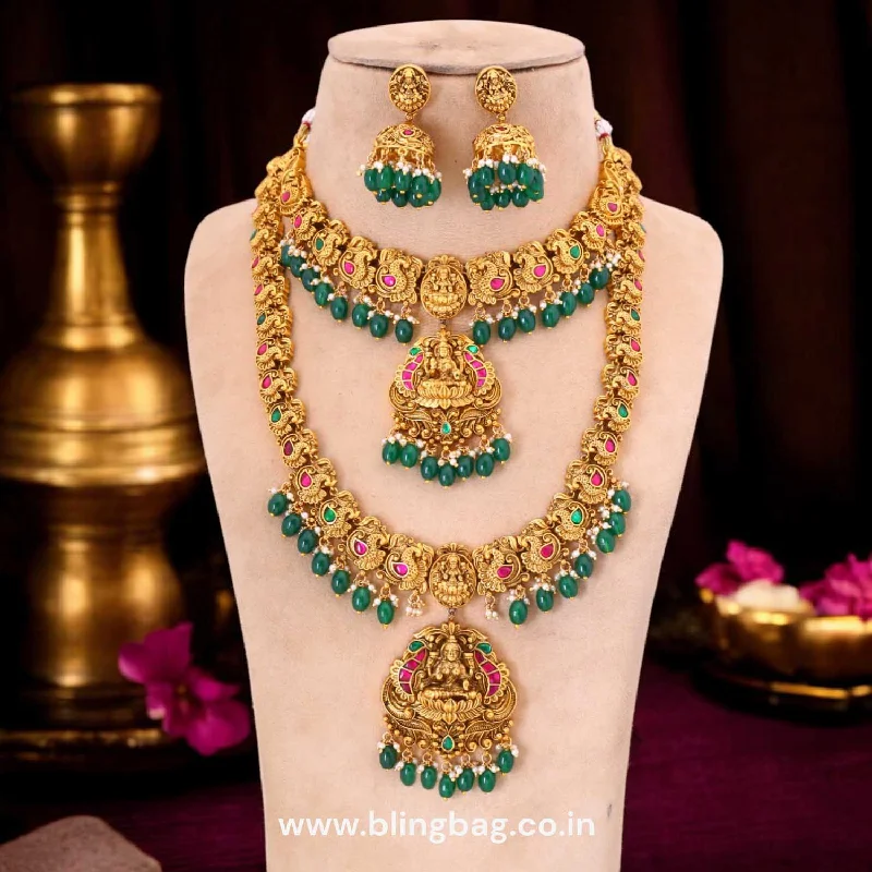 Multicolor Maishanli Bridal Temple Jewellery Set- New Arrival