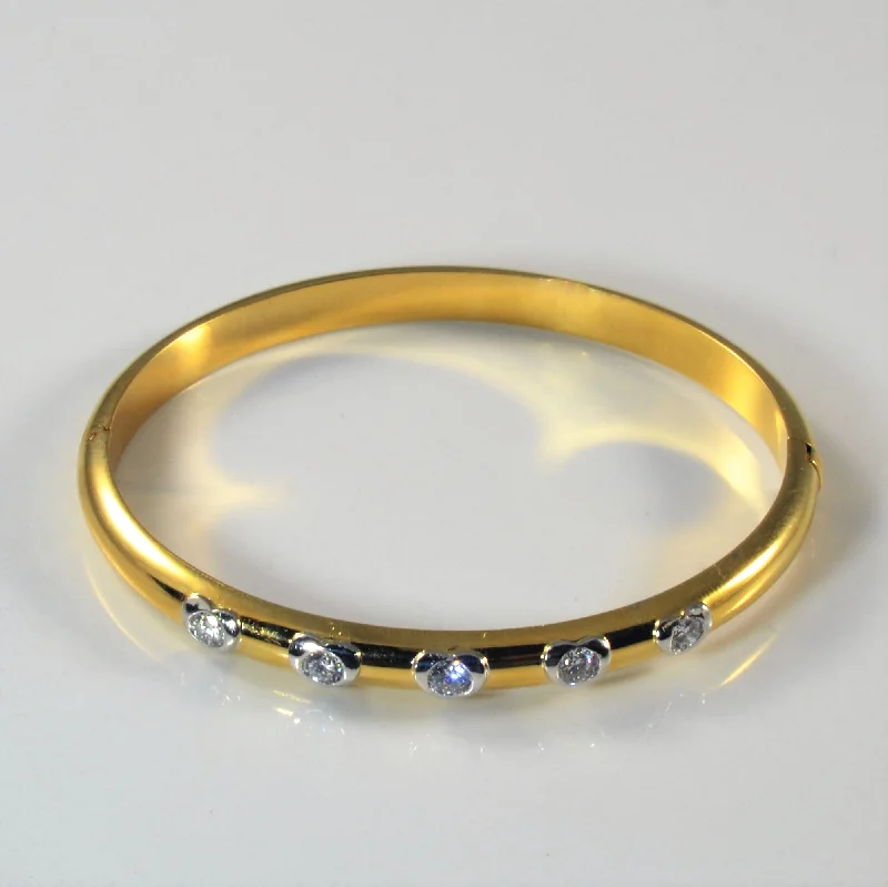 Gypsy Set Diamond Bangle | 0.66ctw | 6" |