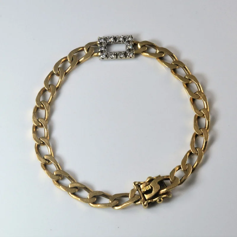 Diamond Curb Link Chain Bracelet | 0.15ctw | 6" |