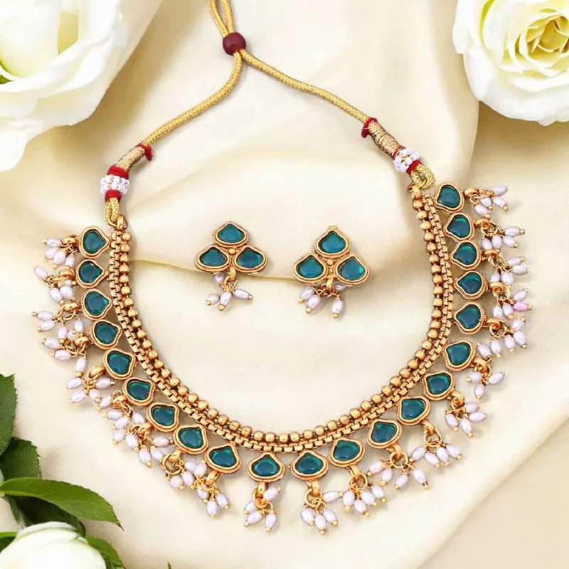 Emerald Tejpreet Antique Jewellery Set - New Arrival