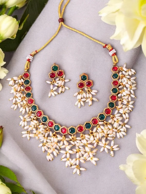 Multicolor Hari Antique Jewellery Set - New Arrival