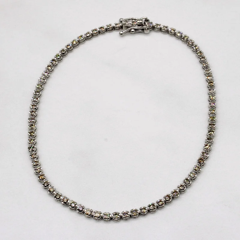 Illusion Set Diamond Tennis Bracelet | 1.00ctw | 7" |