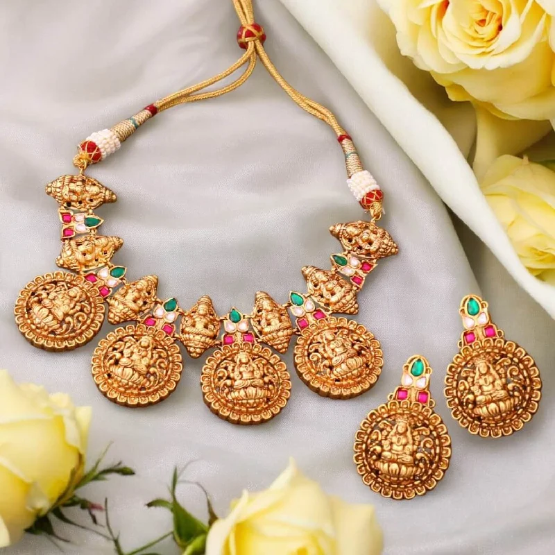 Golden Navaratri Temple Jewellery Set - New Arrival