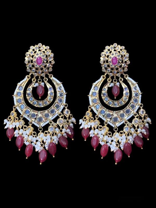 Liam hyderabadi Chandbali - ruby  ( SHIPS IN 4 WEEKS  )