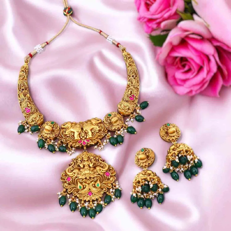 Golden Vishweshwaryai Hasli Temple Jewellery Set- New Arrival