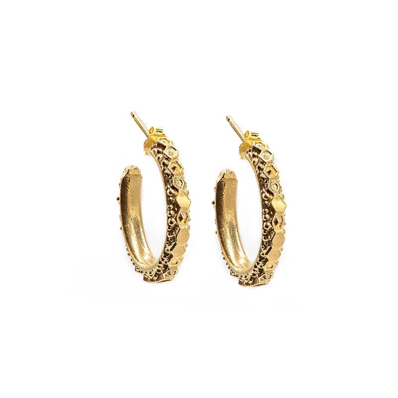 Dainty London Gold Hebe Hoop Earrings