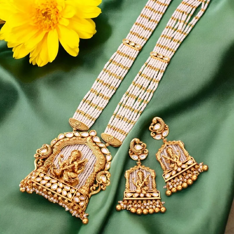 Ivory Ganesh Temple Jewellery Set- New Arrival