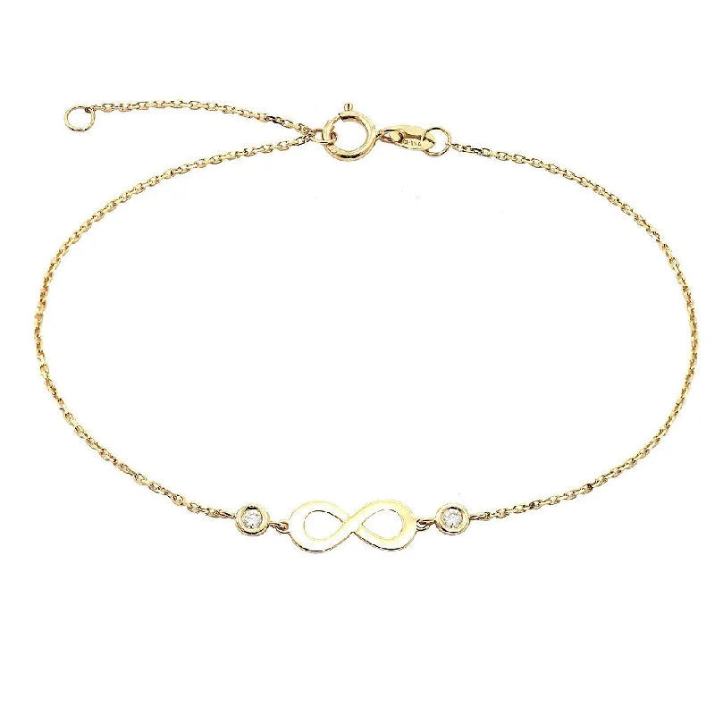 14K Gold Infinity Bracelet With Diamonds