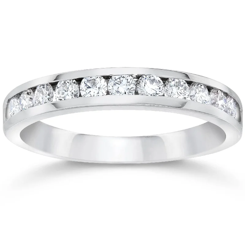 950 Platinum Channel Set Diamond 1/2ct Wedding Ring