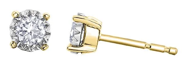 9ct Yellow Gold 0.15ct Diamond Stud Earrings