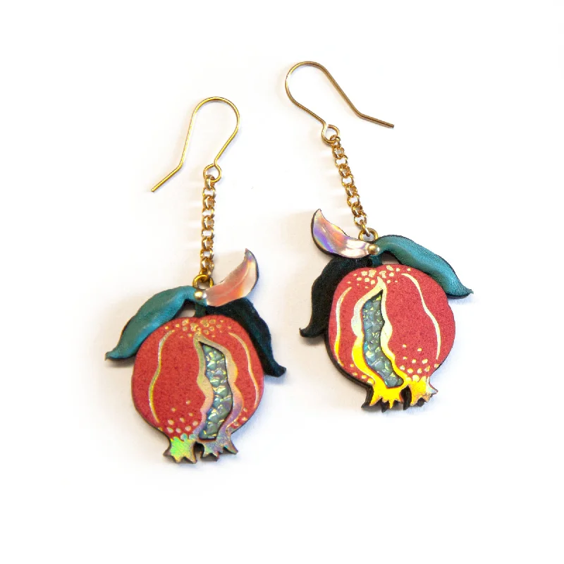 ENCHANTED POMEGRANATE SWING . earrings