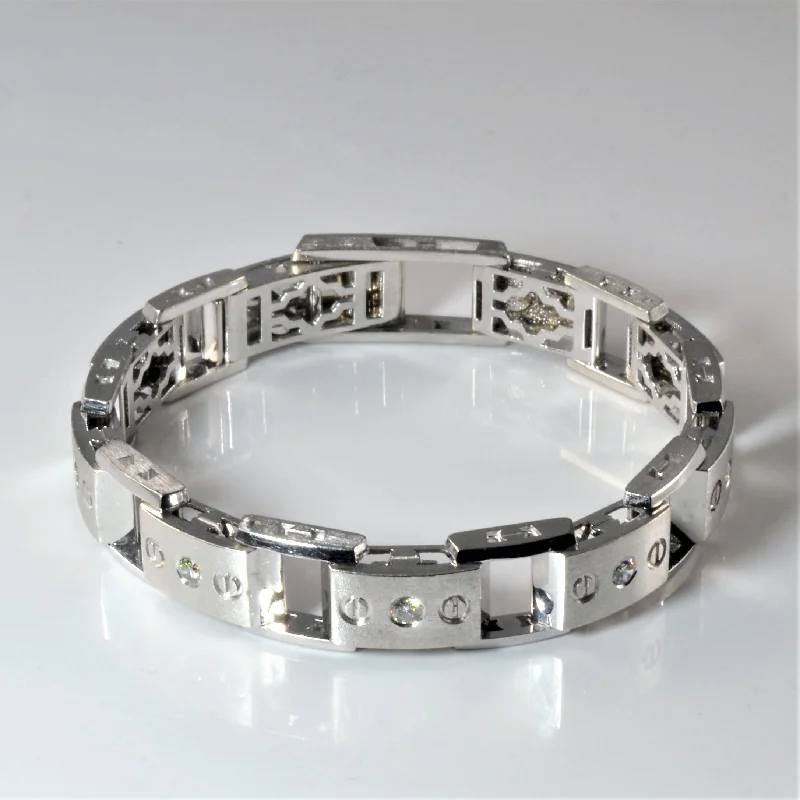 Industrial Motif Diamond Bracelet | 1.20ctw | 8.5" |