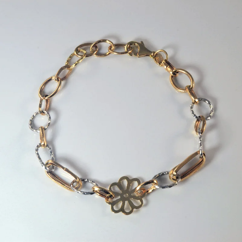 Flower Gold Chain Bracelet | 8.5" |