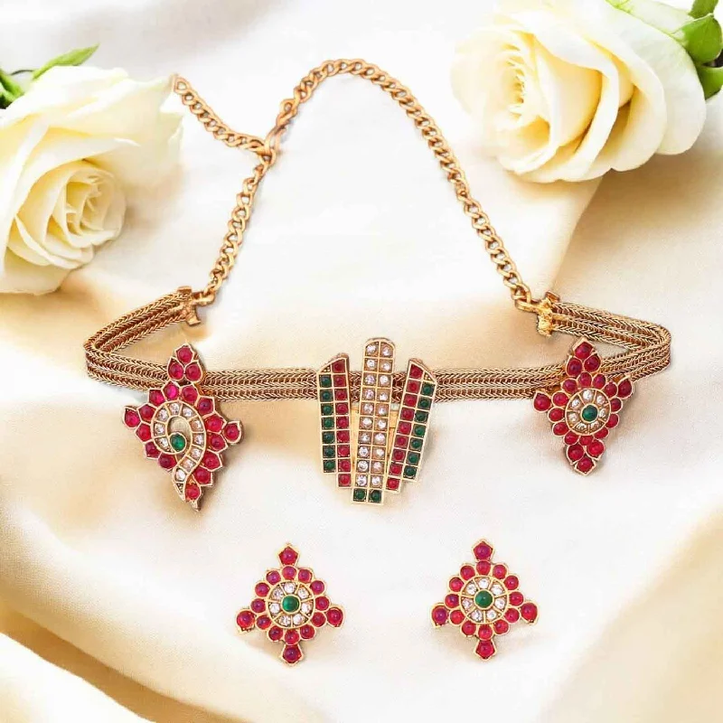 Multicolor Harkiran Antique Jewellery Set - New Arrival