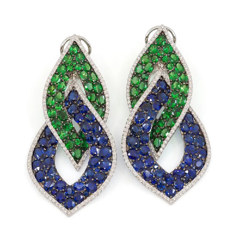 Entwined Sapphire & Tsavorite Earring.