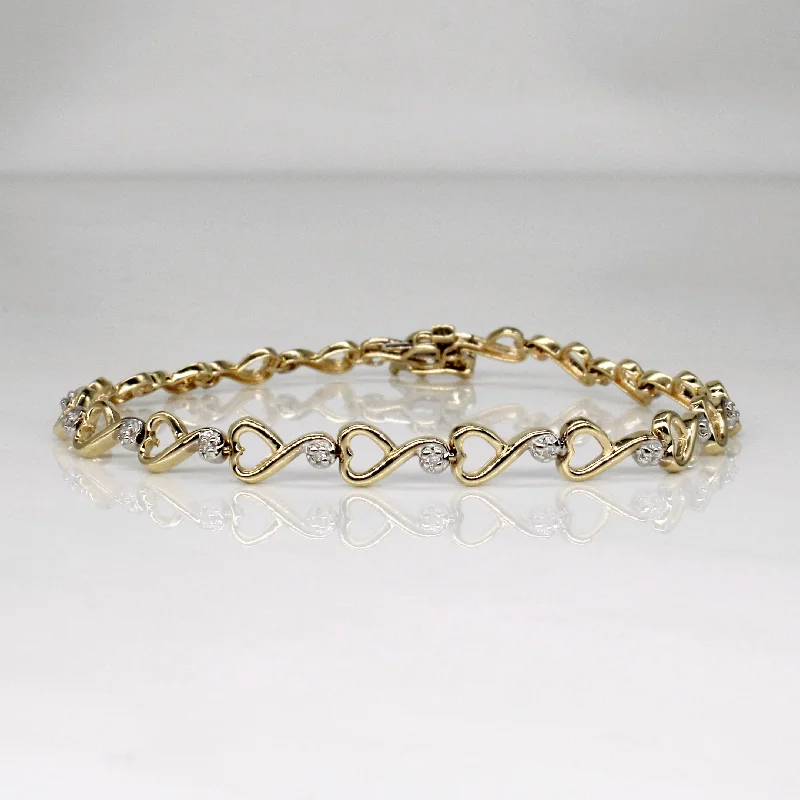 Diamond Heart Bracelet | 0.10ctw | 6.75" |