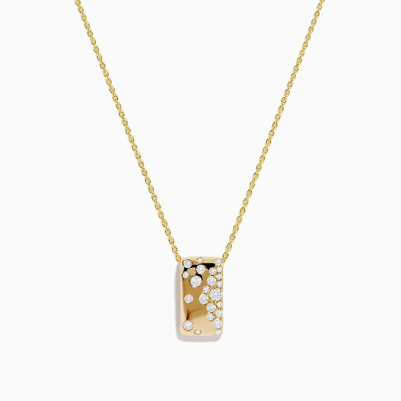 D'Oro 14K Yellow Gold Scattered Diamonds Pendant