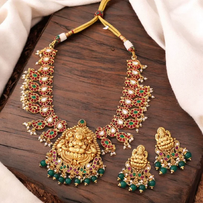 Golden Navadurga Temple Jewellery Set -  New Arrival