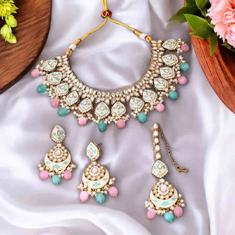 Multicolor Dharvi Kundan Jewellery Set