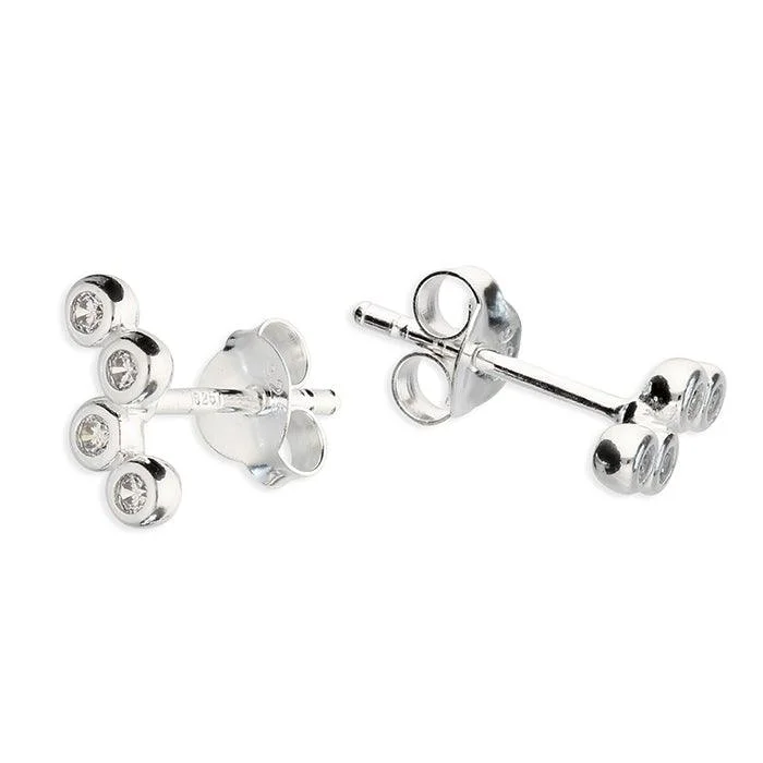 Cubic Zirconia Bubbles Stud Earrings