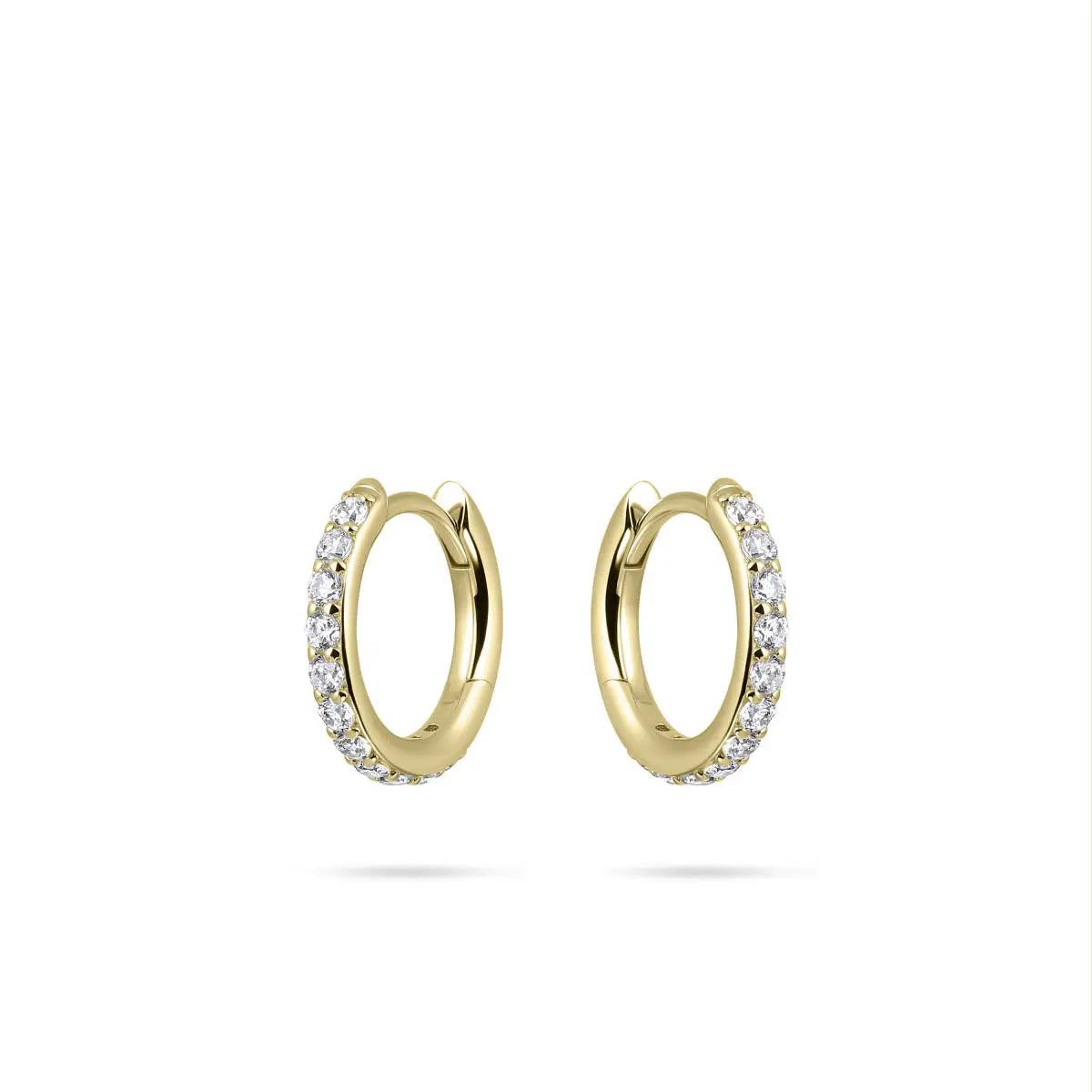 15mm Gold Sparkling Midi Hoop Earrings