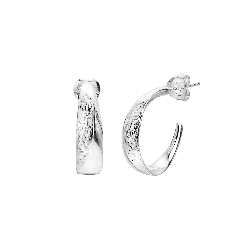 Sea Gems Sterling Silver Seawater Hoop Earrings