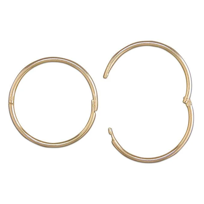 9ct Gold 1.6cm Sleeper Hoop Earrings