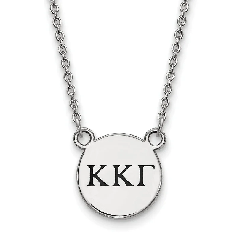 Sterling Silver Kappa Kappa Gamma Small Enamel Greek Letters Necklace