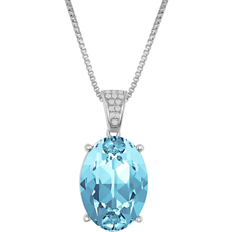 Bellissima Women's Necklace - CZ Bale and Oval Shaped Swarovski Element | BLK-8388