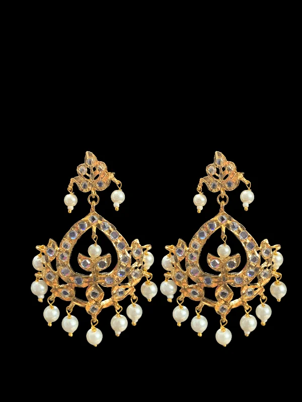 DER307 Dina hyderabadi  Chandbali with pearls ( SHIPS IN 4 WEEKS )