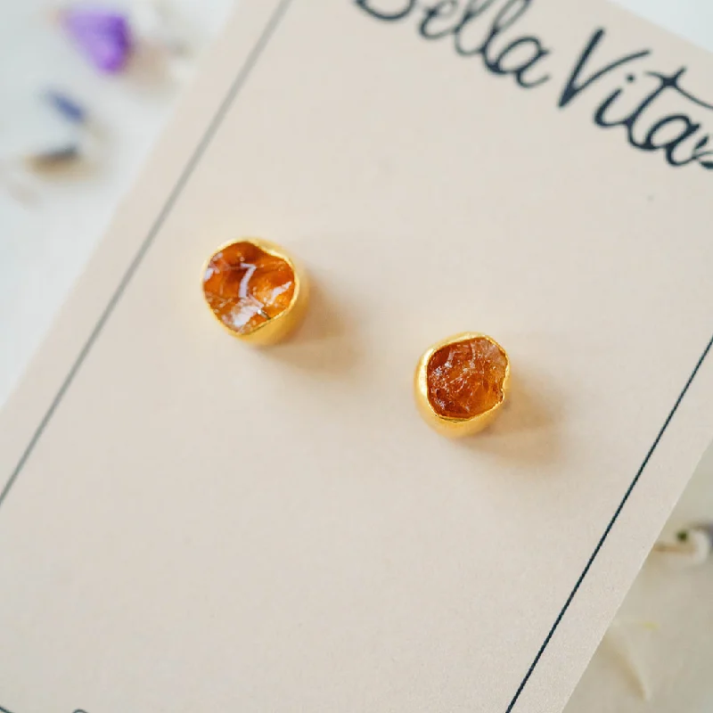 Citrine Post Earrings