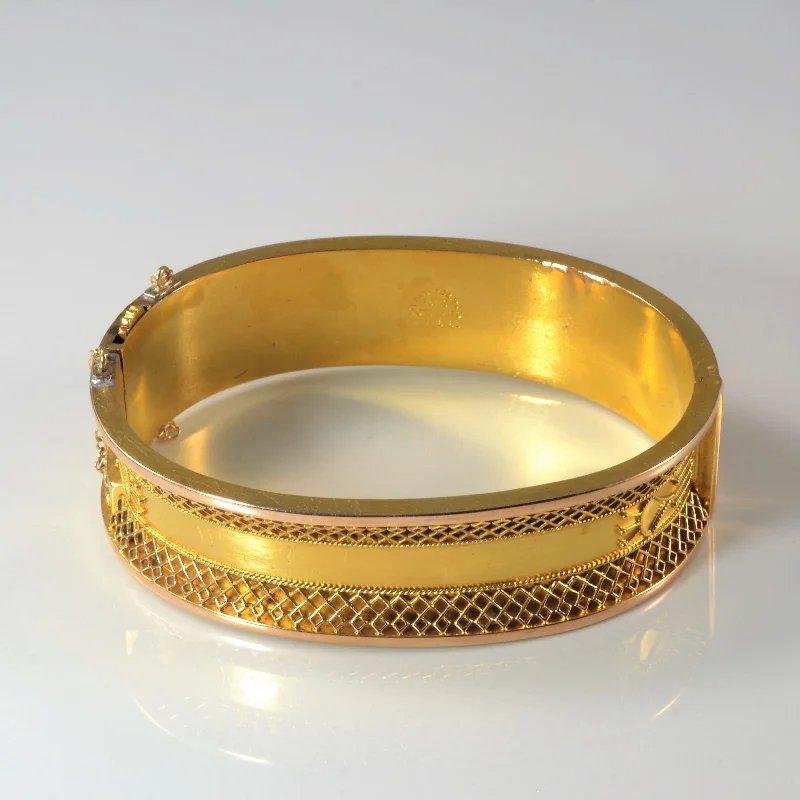 Edwardian Yellow Gold Cuff Bracelet | 7" |