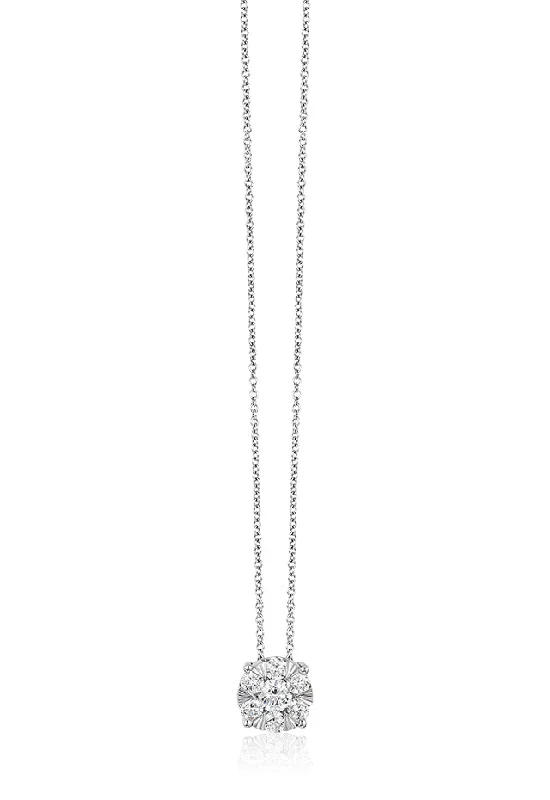 Bouquet 14K White Gold Diamond Cluster Pendant, 0.27 TCW