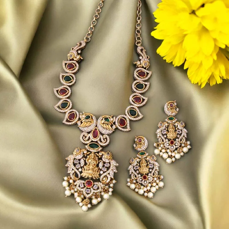 Multicolor Durja Temple Jewellery Set - New Arrival