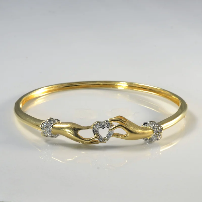 Holding Heart Diamond Bangle | 0.30ctw | 7" |