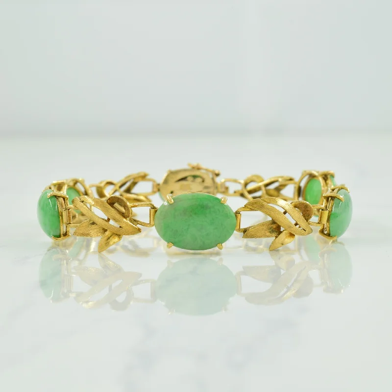 Jadeite Cabochon 14k Bracelet | 20.00ctw | 6.75" |