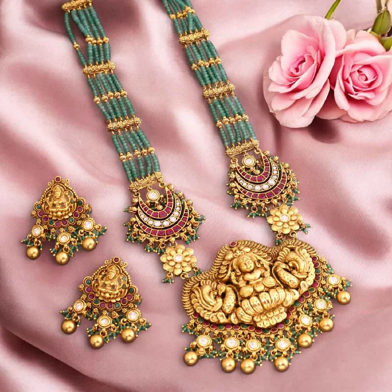 Mint Manasa Temple Jewellery Set - New Arrival