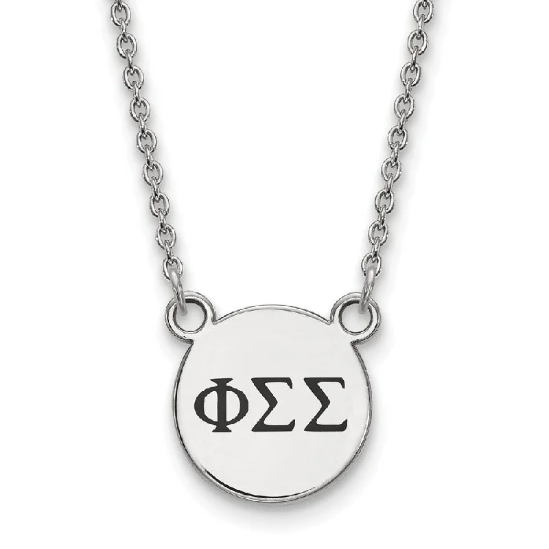 Sterling Silver Phi Sigma Sigma Small Enamel Greek Letters Necklace