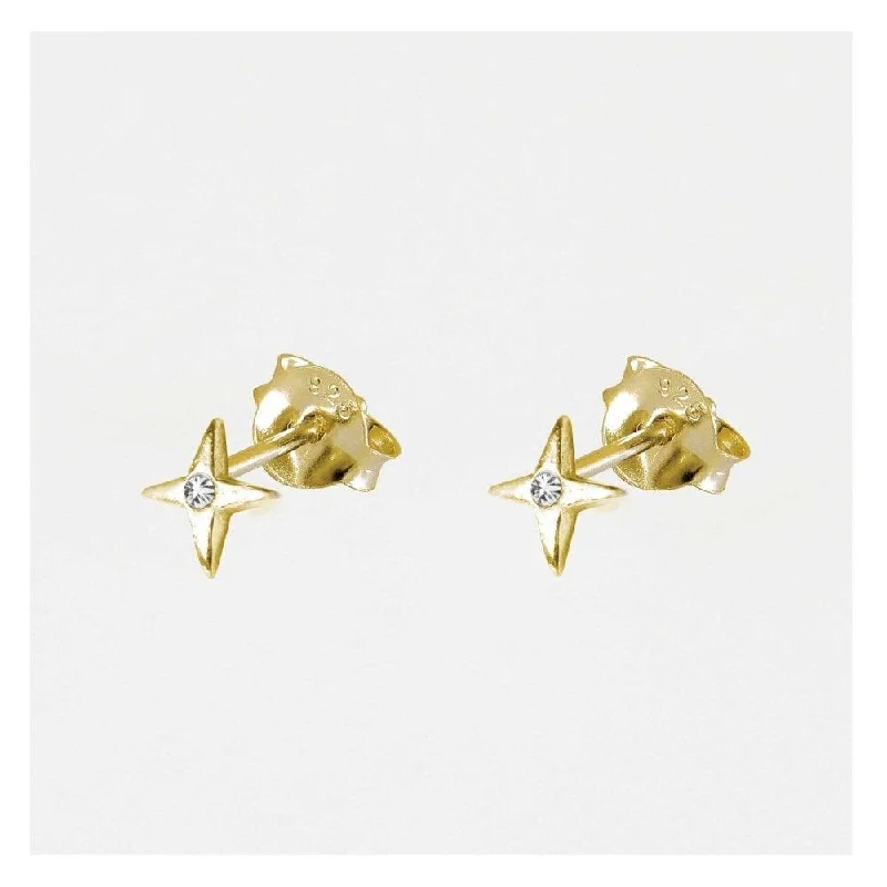 Kingsley Ryan Gold Vermeil Silver 4 Point Gem Star Stud Earrings