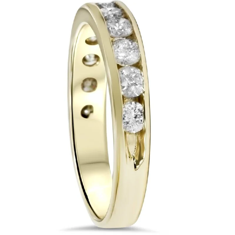 1/2ct Yellow Gold Channel Set Diamond Wedding Ring