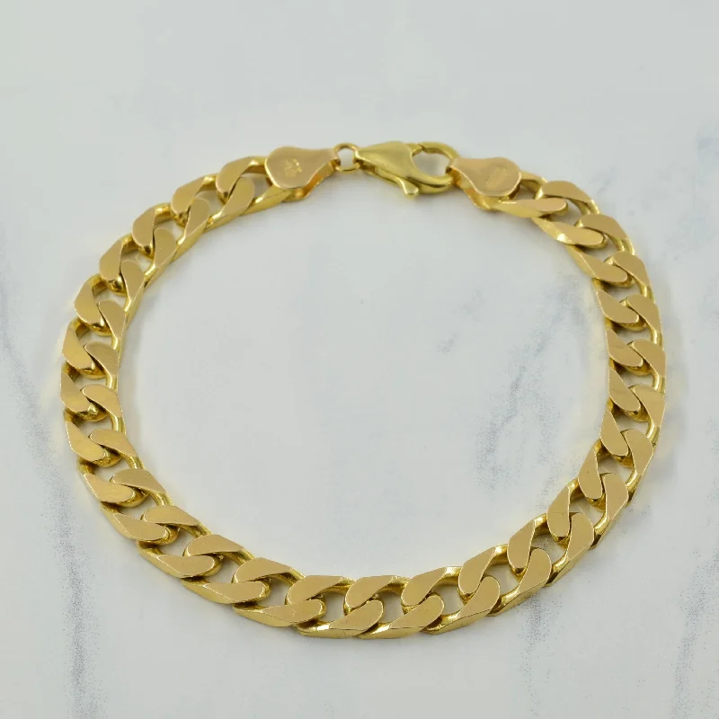 Italian 10k Yellow Gold Cuban Link Bracelet| 8.5" |